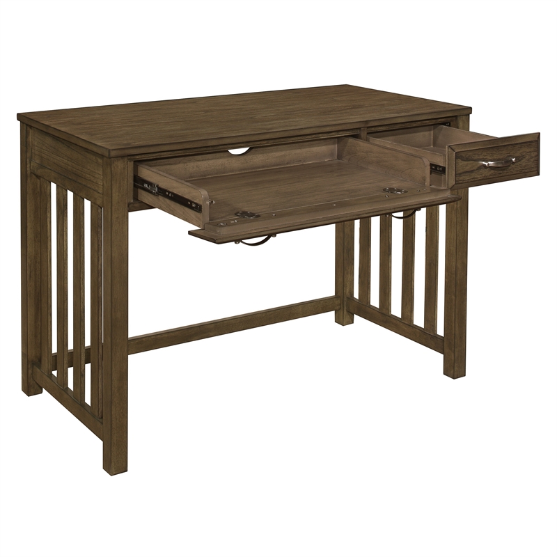 Belinda Writing Computer Desk- 2 Drawers- Rustic Brown Veneer- 44 Inch