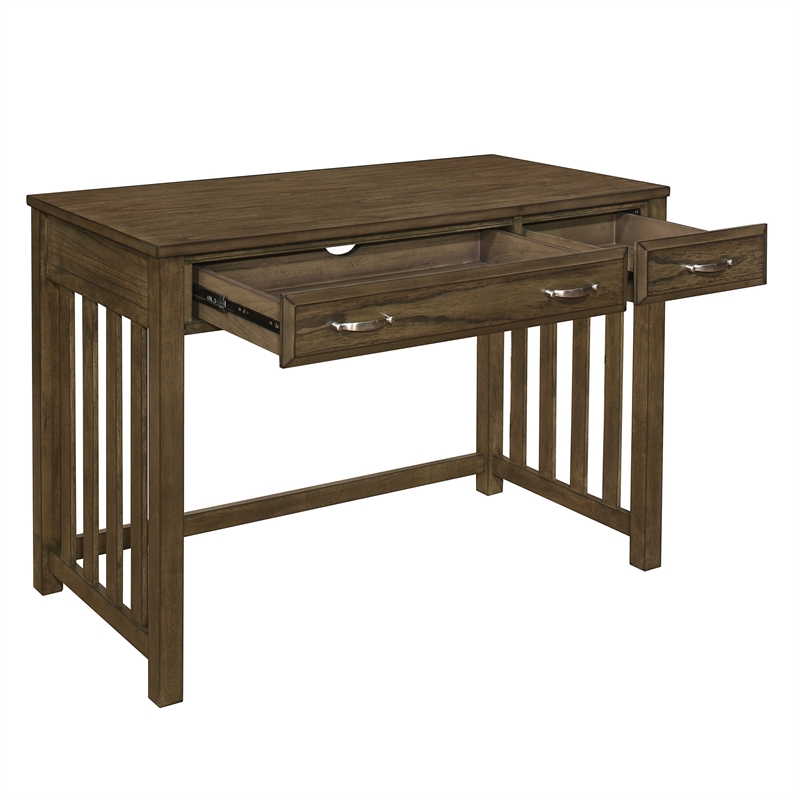 Belinda Writing Computer Desk- 2 Drawers- Rustic Brown Veneer- 44 Inch