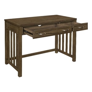 Belinda Writing Computer Desk- 2 Drawers- Rustic Brown Veneer- 44 Inch