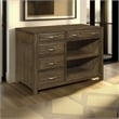 Belinda Credenza Desk with Shelves and Drawers- Classic Brown- 44 Inch