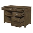 Belinda Credenza Desk with Shelves and Drawers- Classic Brown- 44 Inch