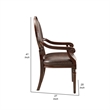 Alder Desk Armchair- Dark Brown Faux Leather- Solid Wood and Foam