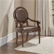 Alder Desk Armchair- Dark Brown Faux Leather- Solid Wood and Foam