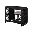 Syna 3 Piece Nesting Desk and Stool Set- Black Wood- Gray Polyester