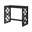 Syna 3 Piece Nesting Desk and Stool Set- Black Wood- Gray Polyester