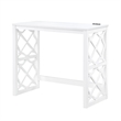 Syna 3 Piece Nesting Desk and Stool Set- White Wood- Gray Polyester
