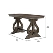 Luon Writing Desk- Traditional Classy Dark Oak Brown Veneer-  60 Inch