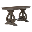Luon Writing Desk- Traditional Classy Dark Oak Brown Veneer-  60 Inch