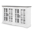 Orso Sideboard Buffet Console- 2 Double Door Cabinet- White- Brown