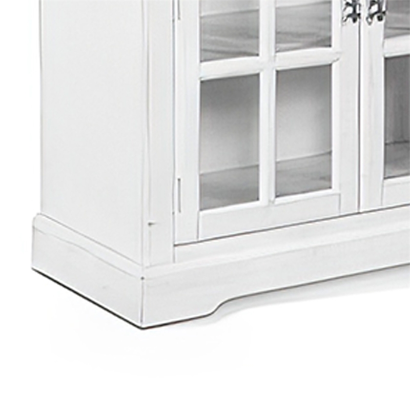 Orso Sideboard Buffet Console- 2 Double Door Cabinet- White- Brown