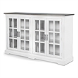 Orso Sideboard Buffet Console- 2 Double Door Cabinet- White- Brown