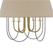 Pomy 24 Inch Chandelier-Hardback Burlap Shade-Gold Black Metal