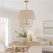Pomy 24 Inch Chandelier-Hardback Burlap Shade-Gold Black Metal