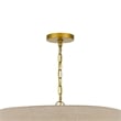 Pomy 28 Inch Chandelier-Hardback Burlap Shade-Gold Black Metal