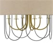 Pomy 28 Inch Chandelier-Hardback Burlap Shade-Gold Black Metal