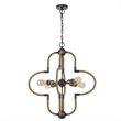 Gemo 25 Inch Chandelier-Crossed Clover Design-Brass Black Metal