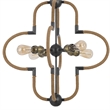 Gemo 25 Inch Chandelier-Crossed Clover Design-Brass Black Metal