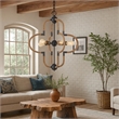 Gemo 25 Inch Chandelier-Crossed Clover Design-Brass Black Metal