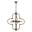 Gemo 25 Inch Chandelier-Crossed Clover Design-Brass Black Metal