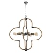Gemo 36 Inch Chandelier-Crossed Clover Design-Brass Black Metal