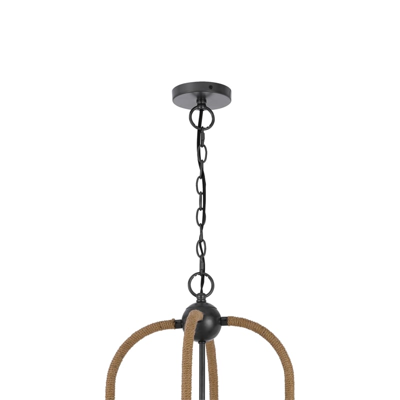 Gemo 36 Inch Chandelier-Crossed Clover Design-Brass Black Metal