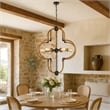 Gemo 36 Inch Chandelier-Crossed Clover Design-Brass Black Metal