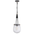 Cora 8 Inch Pendant Light w Gray Gold Chain-Fluted Raindrop Glass