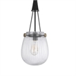 Cora 8 Inch Pendant Light w Gray Gold Chain-Fluted Raindrop Glass