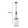 Cora 8 Inch Pendant Light w Gray Gold Chain-Fluted Raindrop Glass