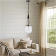 Cora 8 Inch Pendant Light w Gray Gold Chain-Fluted Raindrop Glass