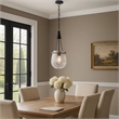 Cora 8 Inch Pendant Light w Gray Gold Chain-Fluted Raindrop Glass