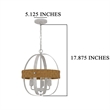 Baty Chandelier-3 Light Rustic Rattan-Round White Metal 18 Inch