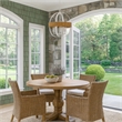 Baty Chandelier-3 Light Rustic Rattan-Round White Metal 18 Inch