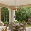 Baty Chandelier-4 Light Rustic Rattan Round-White Metal 21 Inch
