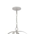 Baty Chandelier-4 Light Rustic Rattan Round-White Metal 21 Inch