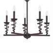Bah 26 Inch Chandelier-Spiral Candelabra w Hanging Chain-Black