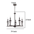Bah 26 Inch Chandelier-Spiral Candelabra w Hanging Chain-Black