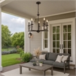 Bah 26 Inch Chandelier-Spiral Candelabra w Hanging Chain-Black