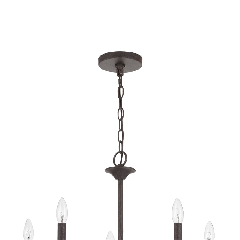 Bah 26 Inch Chandelier-Spiral Candelabra w Hanging Chain-Black