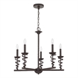 Bah 26 Inch Chandelier-Spiral Candelabra w Hanging Chain-Black