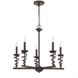 Bah 26 Inch Chandelier-Spiral Candelabra w Hanging Chain-Black