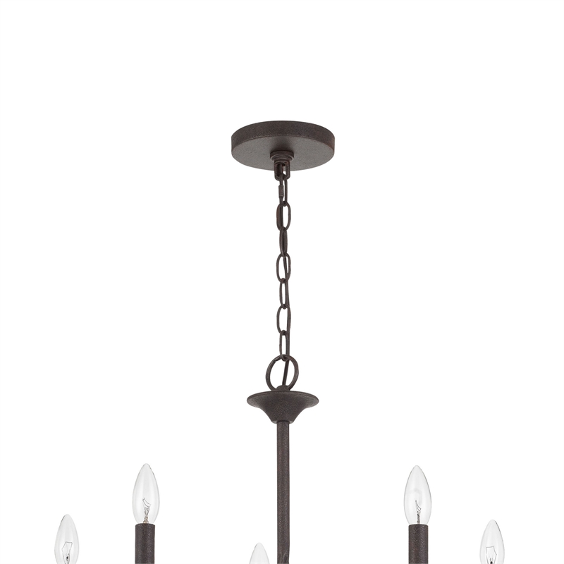 Bah 26 Inch Chandelier-Spiral Candelabra w Hanging Chain-Black
