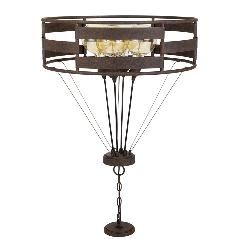 Frot 24 Inch Chandelier w Light Bulbs-Suspended Cable Design-Rust