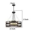 Frot 24 Inch Chandelier w Light Bulbs-Suspended Cable Design-Rust