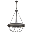 Nexy 24 Inch Chandelier-5 Light Bulb Sockets-Gray Metal Cage Design