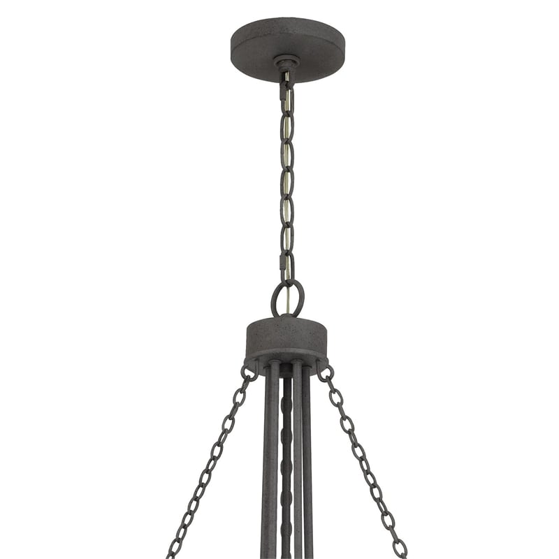 Nexy 24 Inch Chandelier-5 Light Bulb Sockets-Gray Metal Cage Design
