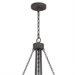 Nexy 24 Inch Chandelier-5 Light Bulb Sockets-Gray Metal Cage Design