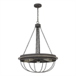Nexy 24 Inch Chandelier-5 Light Bulb Sockets-Gray Metal Cage Design