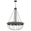 Nexy 29 Inch Chandelier-8 Light Bulb Sockets-Gray Metal Cage Design