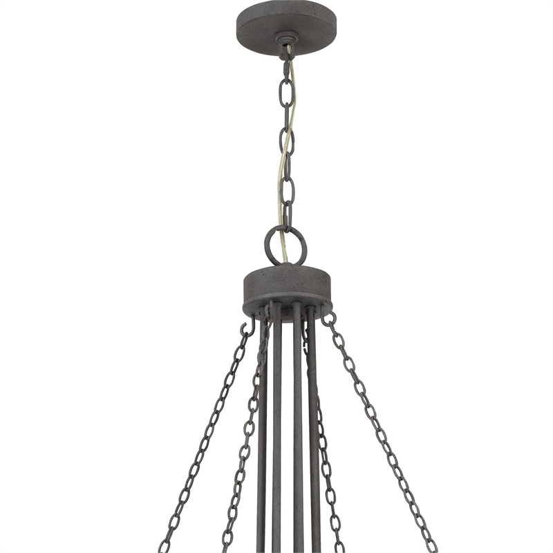Nexy 29 Inch Chandelier-8 Light Bulb Sockets-Gray Metal Cage Design